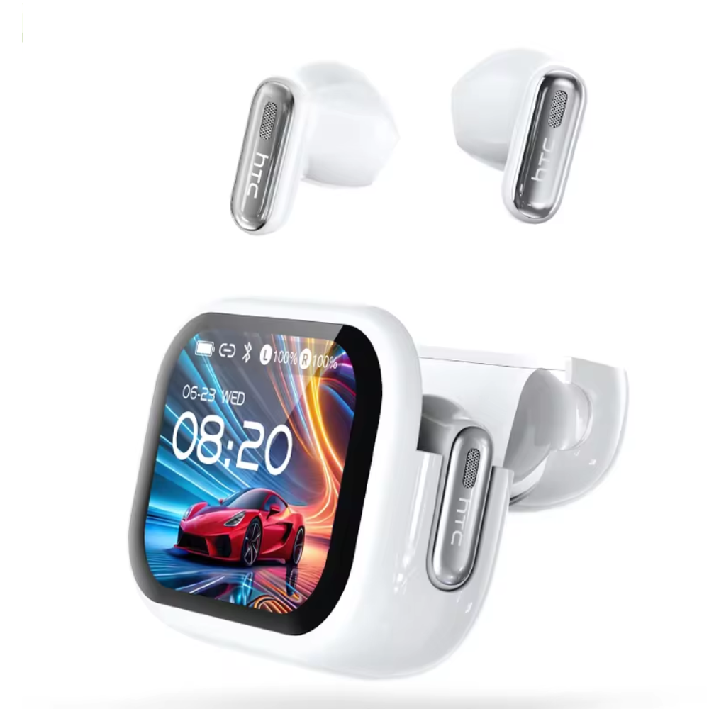 Fone ouvido tradutor simultaneo Bluetooth 6.0 com Tela Touch LED Tradução por IA Bateria 40h TWS Sem Fio