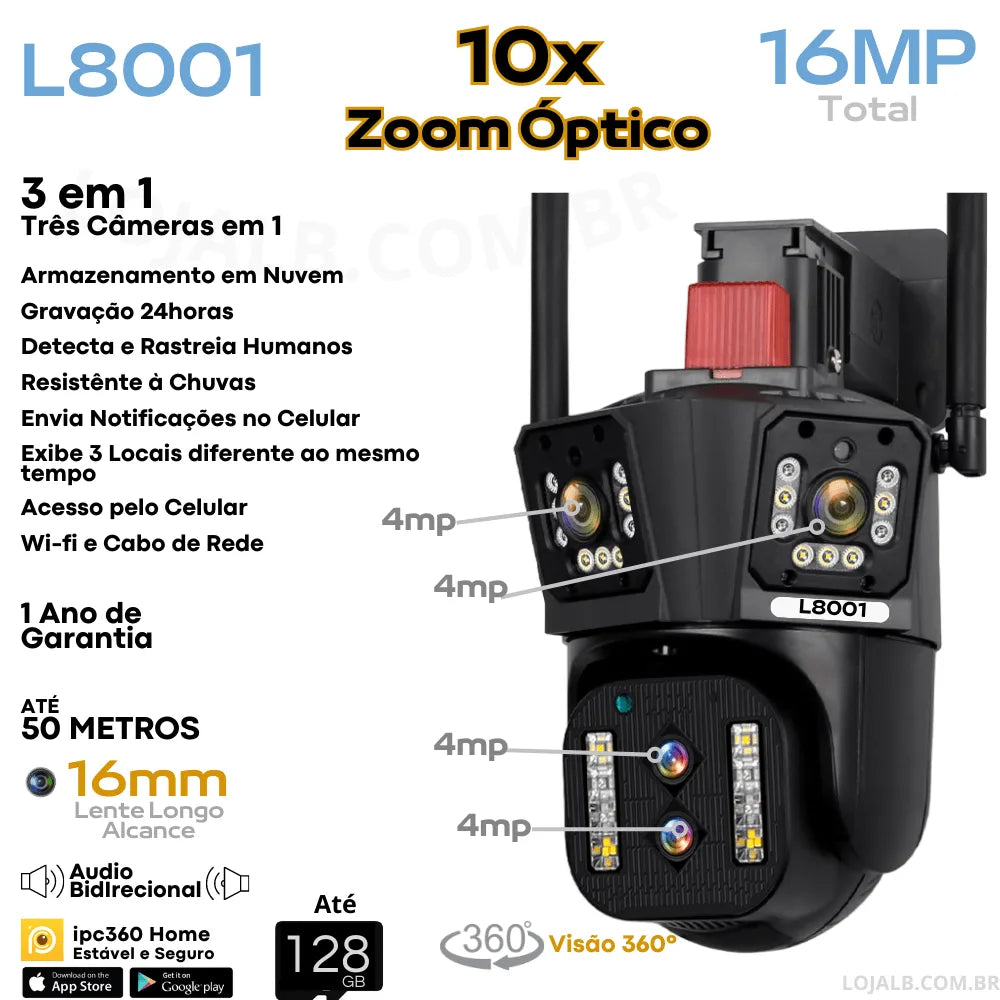 Camera de segurança wifi externa L8001