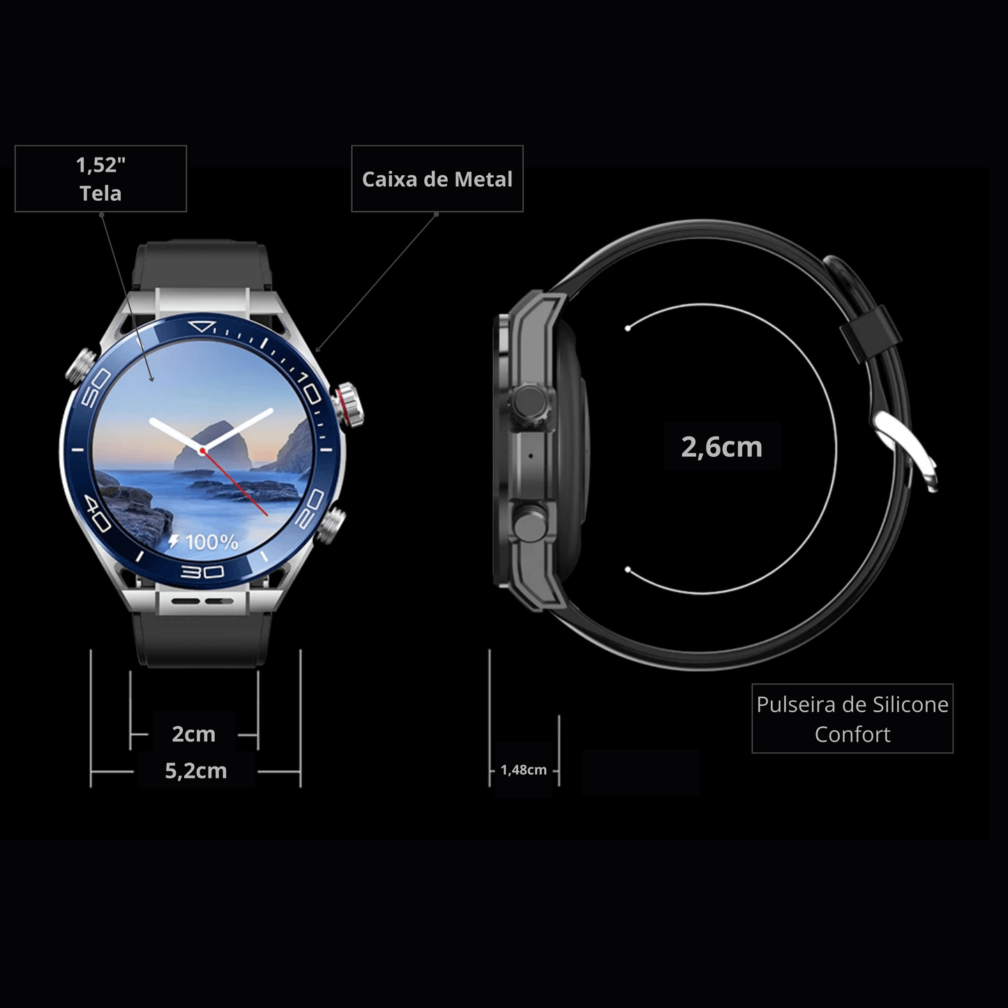 Relógio Smartwatch x5 com chip 4g GPS Wifi 64GB - LojaLB