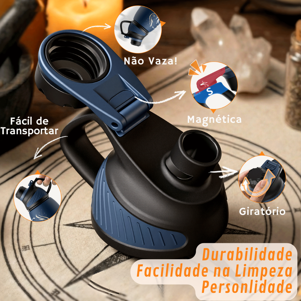 Garrafa térmica pra agua inox 1L com vedação segura e uso prático. Ideal para academia, trabalho e viagens.