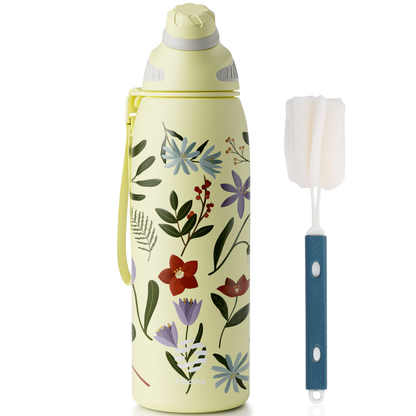 Garrafa Térmica Inox 1L com Tampa Magnética e Alça Portátil Feminina Estampas - LojaLB