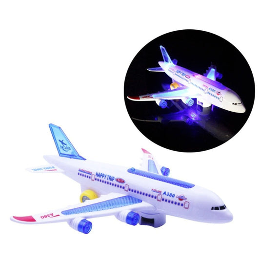 Avião Brinquedo infantil A380 sons reais musicas rotação automatica