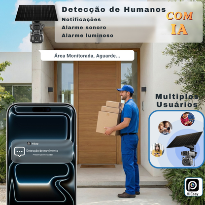Câmera Solar 4G 360° com Gravação 24h e Zoom Óptico Lbw03