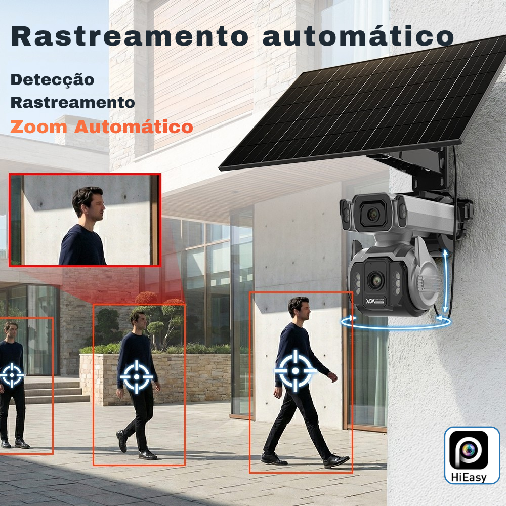 Câmera Solar 4G 360° com Gravação 24h e Zoom Óptico Lbw03