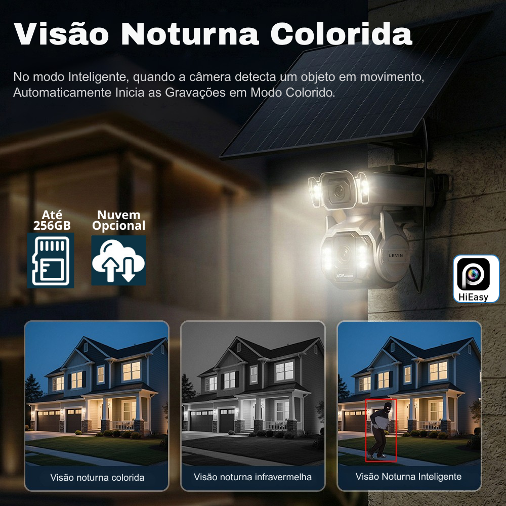 Câmera Solar 4G 360° com Gravação 24h e Zoom Óptico Lbw03