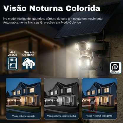 Câmera Solar 4G 360° com Gravação 24h e Zoom Óptico Lbw03