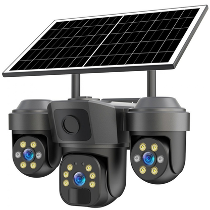 Câmera de Segurança Solar 4G WiFi Externa LBW04 3em1 AOV 360° com Gravação 24h - Garantia de 1 Ano