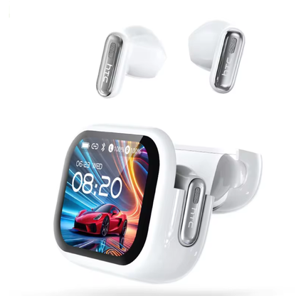Fone ouvido tradutor simultaneo Bluetooth 6.0 com Tela Touch LED Tradução por IA Bateria 40h TWS Sem Fio - LojaLB