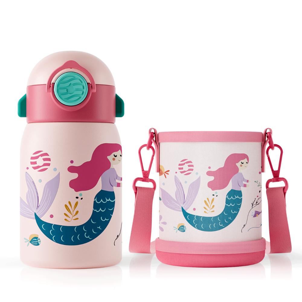Garrafa Térmica Infantil 400ml em Aço Inox com Estampa Cartoon - LojaLB