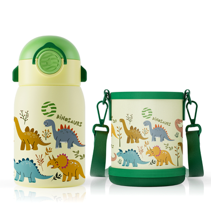 Garrafa Térmica Infantil 400ml em Aço Inox com Estampa Cartoon - LojaLB