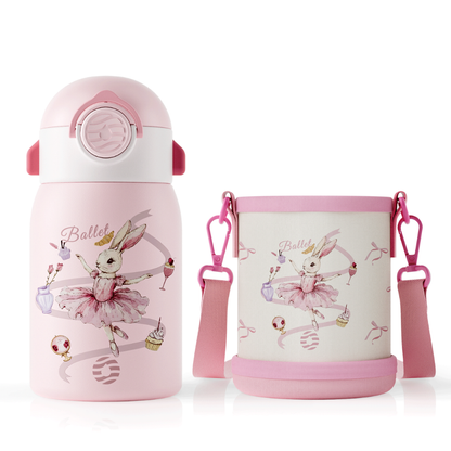 Garrafa Térmica Infantil 400ml em Aço Inox com Estampa Cartoon - LojaLB