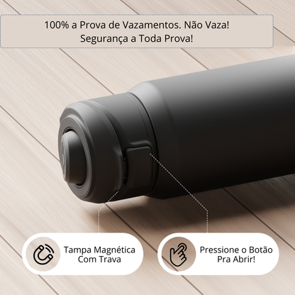 Garrafa Térmica Magnética 950ml em Aço Inox com Suporte para Celular - LojaLB