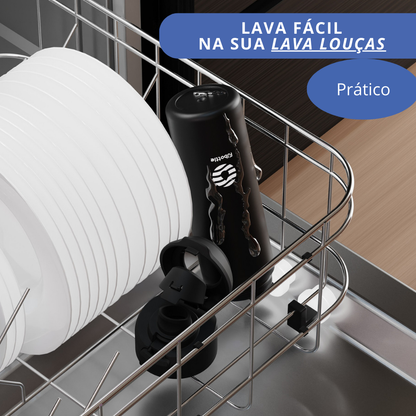 Garrafa Térmica Magnética 950ml em Aço Inox com Suporte para Celular - LojaLB