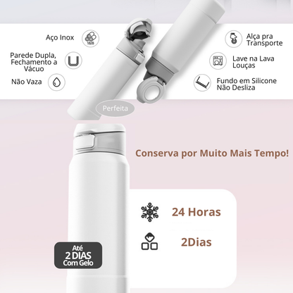 Garrafa Térmica Magnética 950ml em Aço Inox com Suporte para Celular - LojaLB