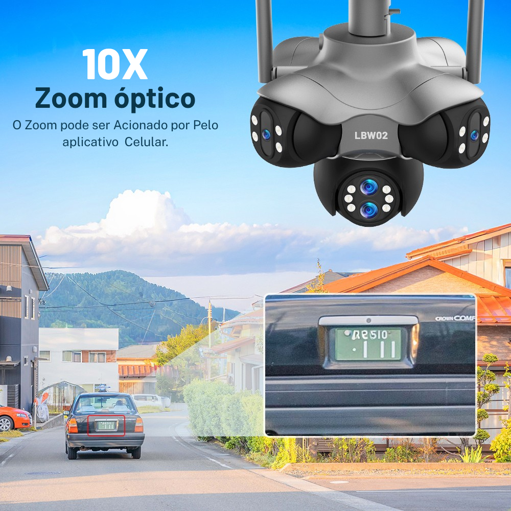 LBW02 Pro Vision 360 – Câmera de Segurança WiFi Externa com Visão Noturna e Monitoramento Inteligente - LojaLB
