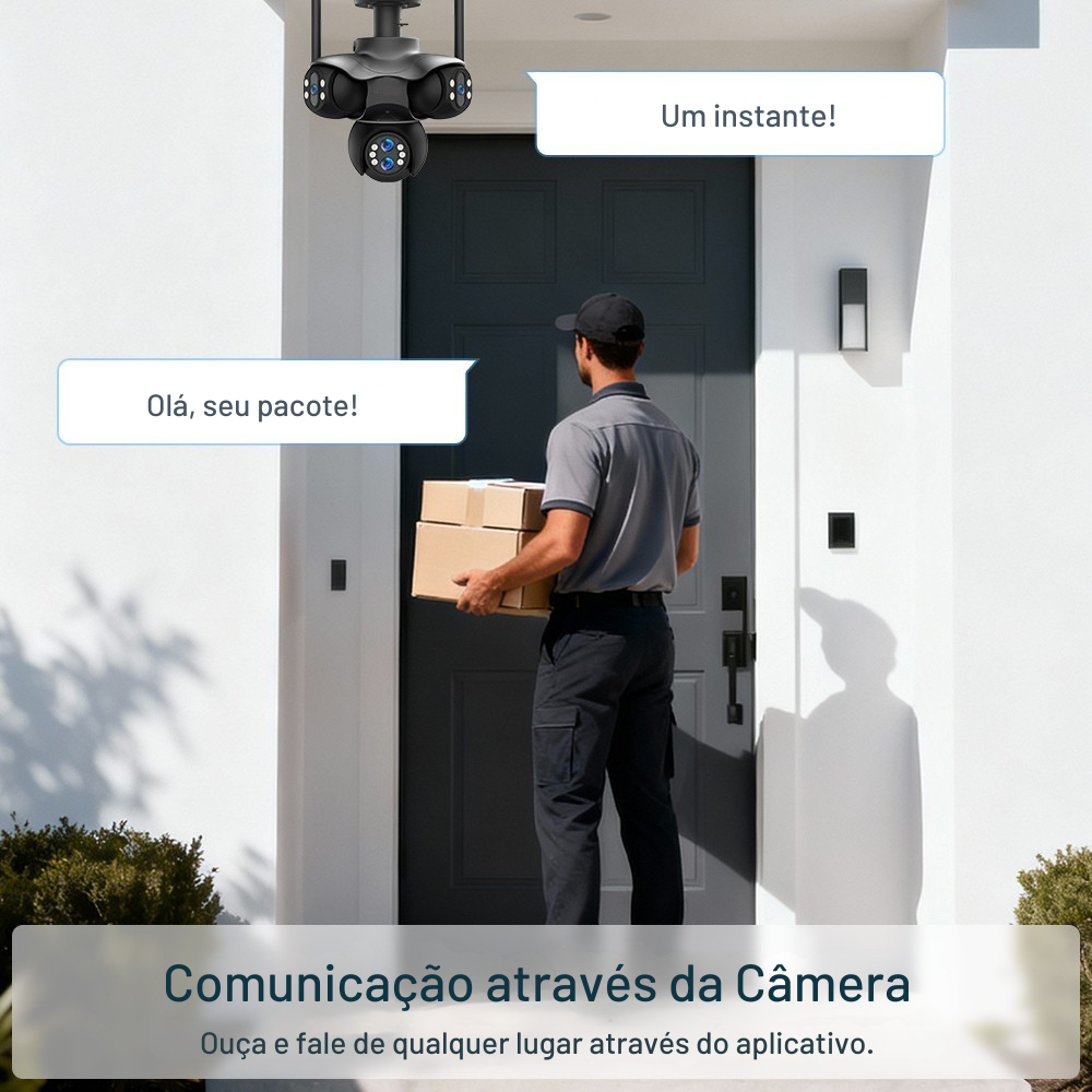 LBW02 Pro Vision 360 – Câmera de Segurança WiFi Externa com Visão Noturna e Monitoramento Inteligente - LojaLB