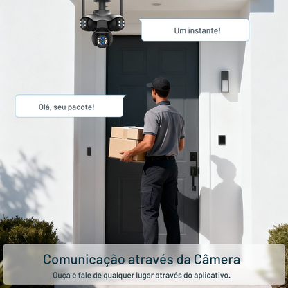 LBW02 Pro Vision 360 – Câmera de Segurança WiFi Externa com Visão Noturna e Monitoramento Inteligente - LojaLB