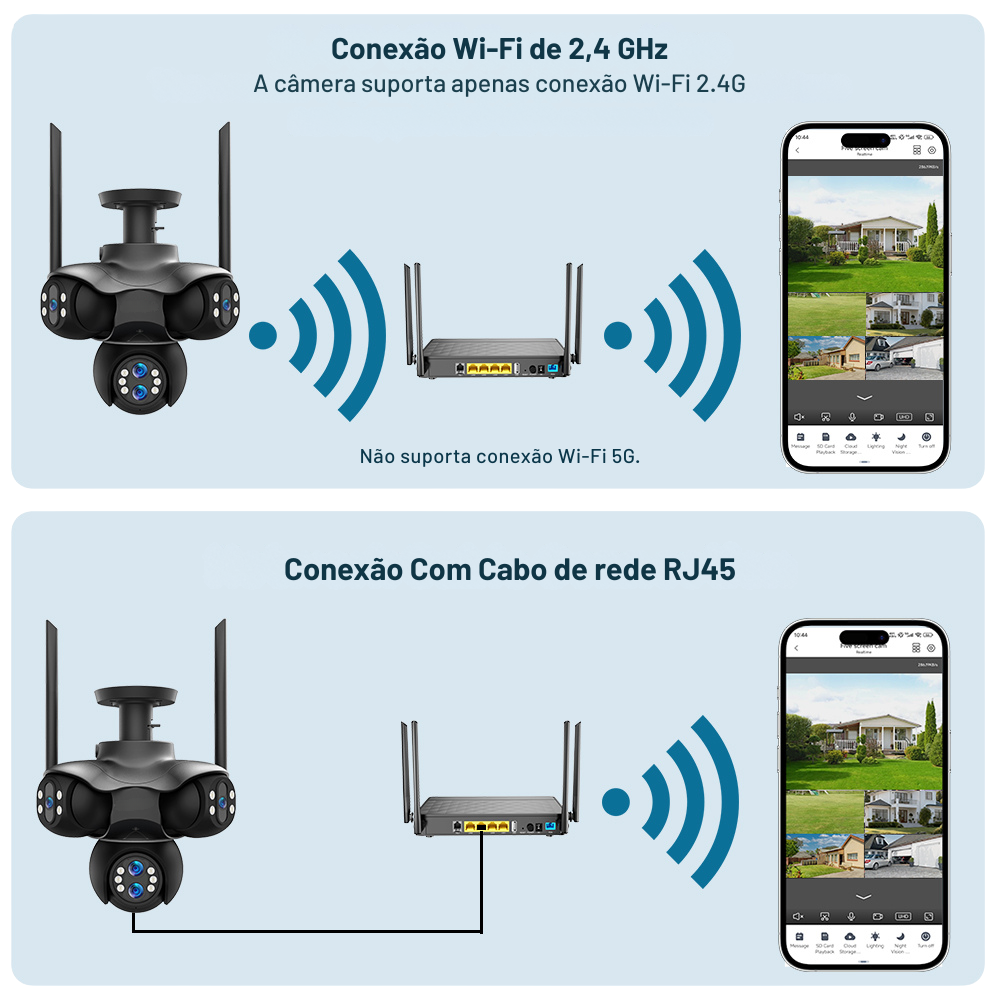 LBW02 Pro Vision 360 – Câmera de Segurança WiFi Externa com Visão Noturna e Monitoramento Inteligente - LojaLB