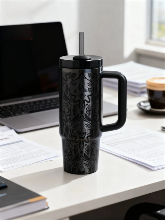 Caneca Térmica Halloween 1,2L – isolamento termico com Alça e Canudo