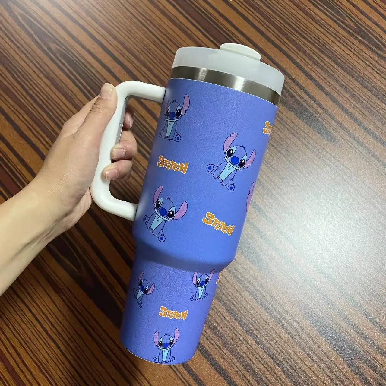 Copo Térmico com Canudo 1,2L, Tampa e Alça, Garrafa Termica de Cerveja Cafe Chá Fitness, Viagem Vácuo Dupla Camada Cartoon - LojaLB