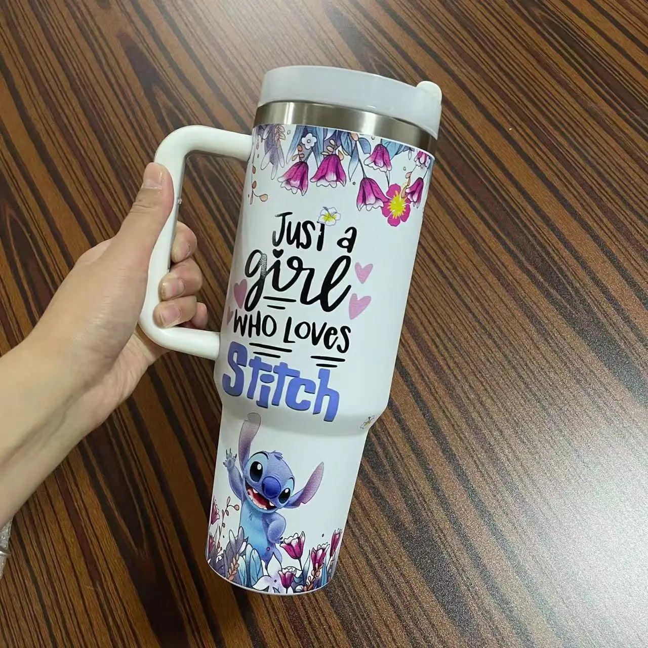Copo Térmico com Canudo 1,2L, Tampa e Alça, Garrafa Termica de Cerveja Cafe Chá Fitness, Viagem Vácuo Dupla Camada Cartoon - LojaLB