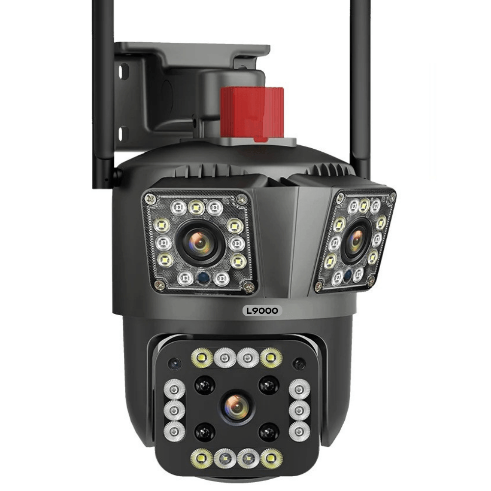 Camera wifi L9000 externa 3 lentes 12mp Visão noturna colorida zoom 8x - LojaLB