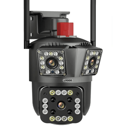 Camera wifi L9000 externa 3 lentes 12mp Visão noturna colorida zoom 8x - LojaLB