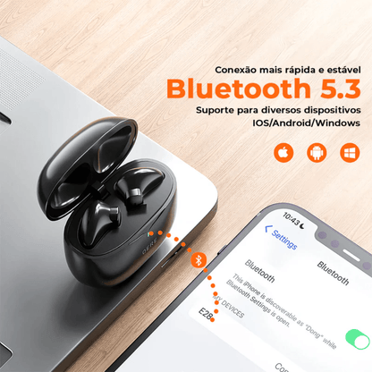 Fone Bluetooth QERE E28 tws Bluetooth 5.3 com Bateria de Longa Duração - LojaLB