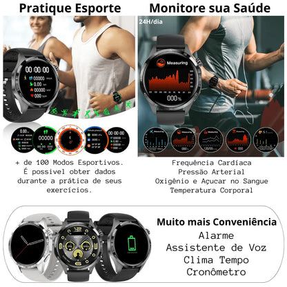 Relogio Smartwatch inteligente GT4i NFC GPS Bussola - LojaLB