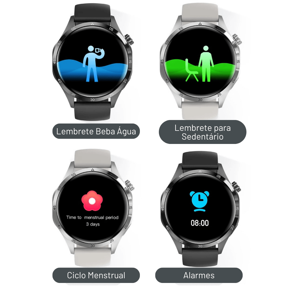 Relogio Smartwatch inteligente GT4i NFC GPS Bussola - LojaLB