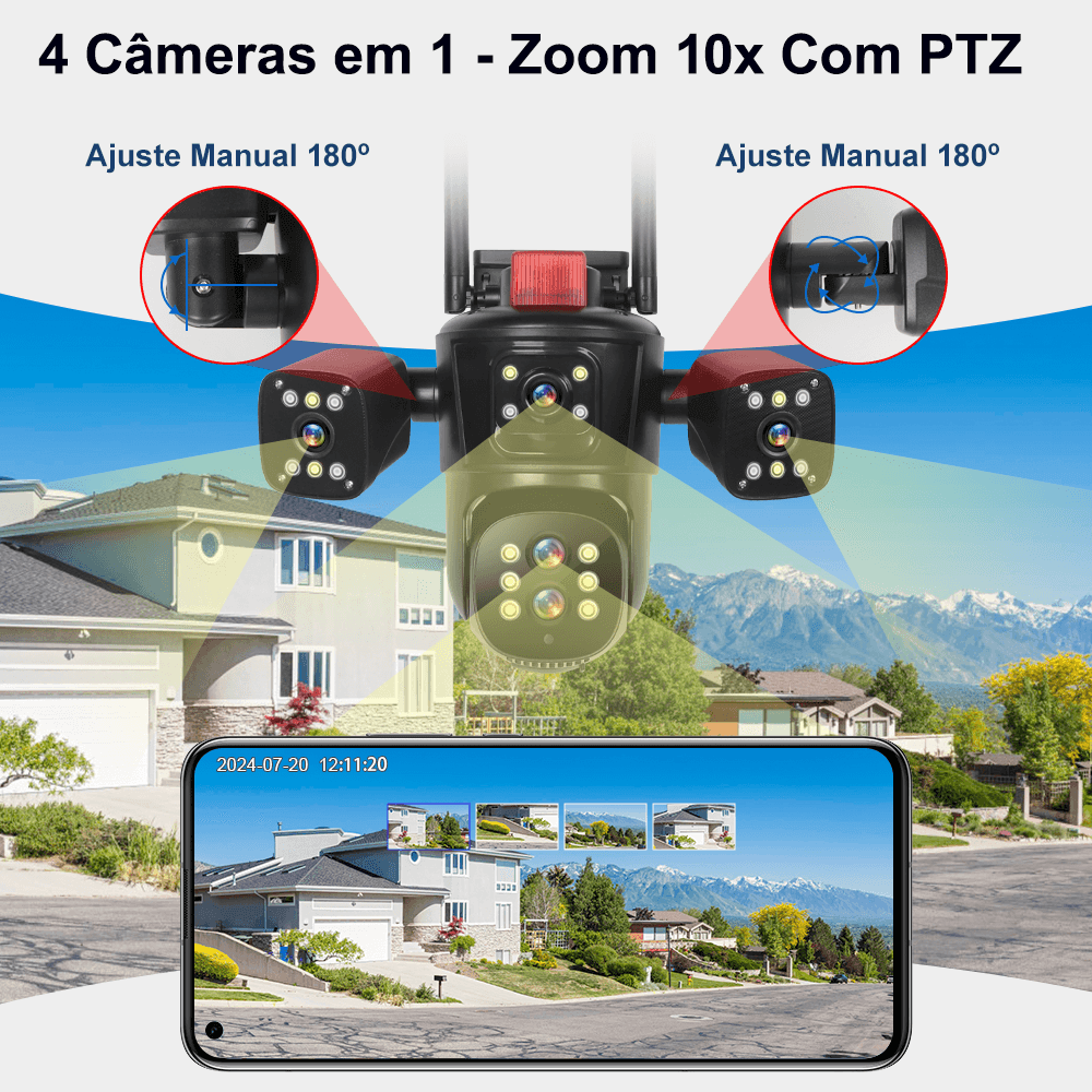 WL351 Camera de Segurança Wifi externa 10x Zoom Óptico Garantia de 1 Ano - LojaLB