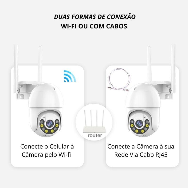 Camera de segurança F10R ip Wifi 5Ghz 5MP Ptz Alarme Audio Visao Noturna Colorida - LojaLB