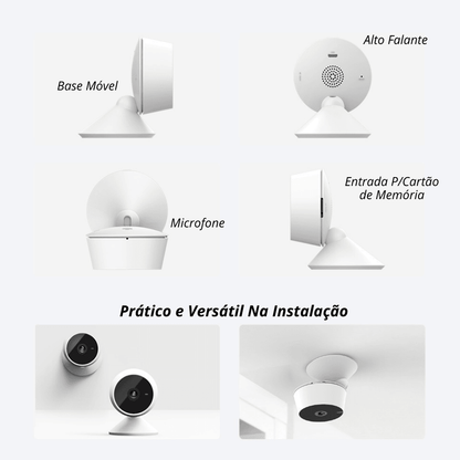 Camera interna baba eletronica wifi com Alexa alto falante e microfone Detecta som e movimento - LojaLB