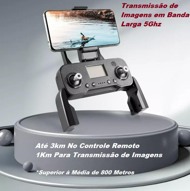 Drone Com Câmera 8k GPS Ate 3km Gimbal 3Eixos 5G Duas Câmeras Motores Brushless - LojaLB