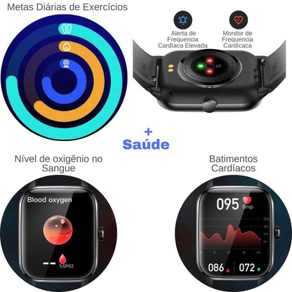 Smartwatch Relogio inteligente watch top ip67 Tela 1.9" Assistente de Voz Bt5.0 Android iphone ios masculino feminino - LojaLB